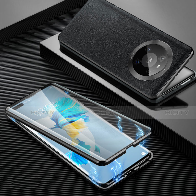 Huawei Mate 40 Pro用360度 フルカバー ケース 高級感 手触り良い アルミメタル 製の金属製 K01 ファーウェイ ブラック