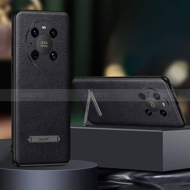 Huawei Mate 40 Pro用ケース 高級感 手触り良いレザー柄 LD1 ファーウェイ ブラック