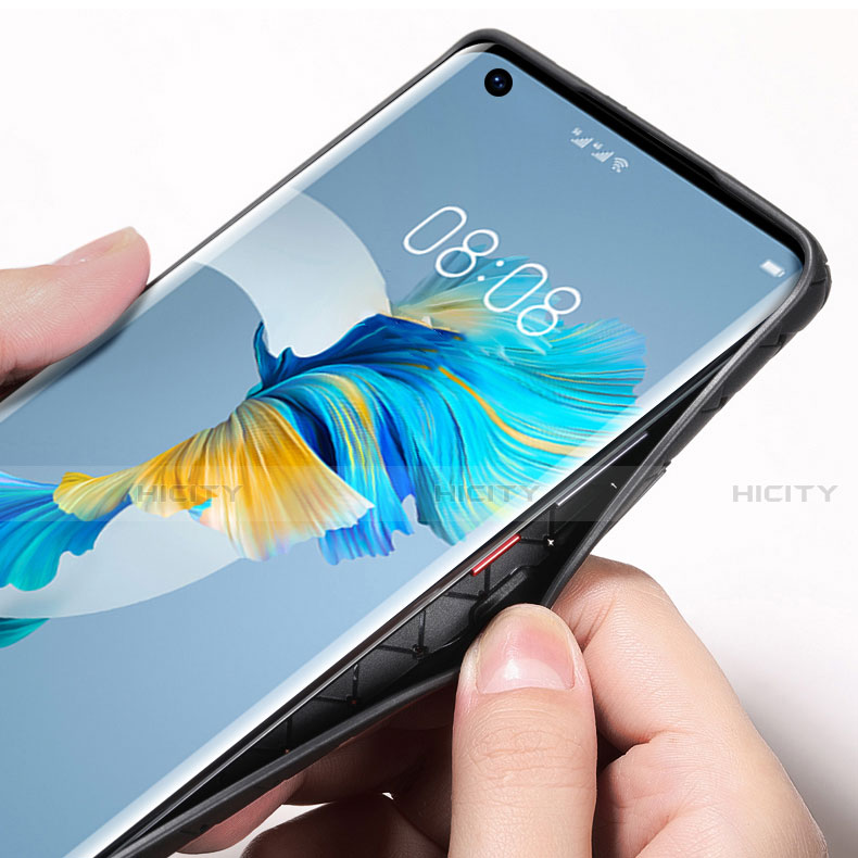 Huawei Mate 40E 4G用シリコンケース ソフトタッチラバー レザー柄 カバー ファーウェイ 