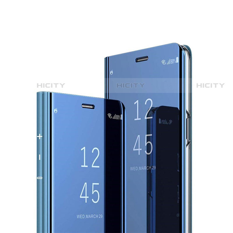 Huawei Mate 40E 5G用手帳型 レザーケース スタンド 鏡面 カバー L02 ファーウェイ ネイビー