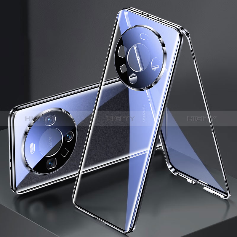 Huawei Mate 60用ケース 高級感 手触り良い アルミメタル 製の金属製 360度 フルカバーバンパー 鏡面 カバー P01 ファーウェイ 