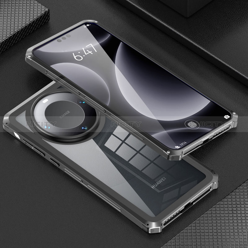 Huawei Mate 60用360度 フルカバー ケース 高級感 手触り良い アルミメタル 製の金属製 P01 ファーウェイ 