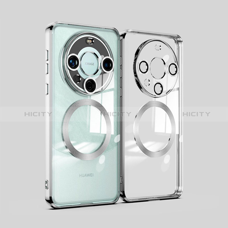 Huawei Mate 60 Pro+ Plus用極薄ソフトケース シリコンケース 耐衝撃 全面保護 クリア透明 カバー Mag-Safe 磁気 Magnetic P01 ファーウェイ 