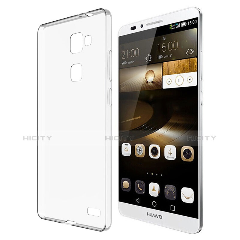 Huawei Mate 7用極薄ソフトケース シリコンケース 耐衝撃 全面保護 クリア透明 T02 ファーウェイ クリア