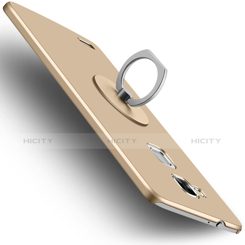 Huawei Mate 7用ハードケース プラスチック 質感もマット アンド指輪 ファーウェイ ゴールド