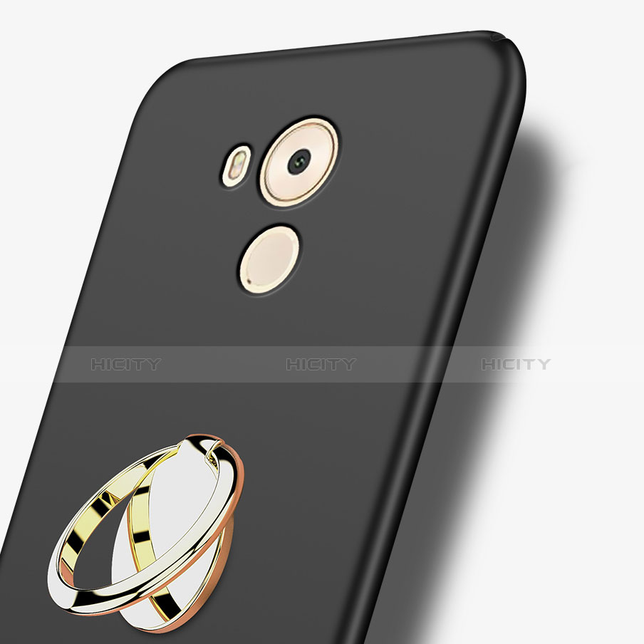 Huawei Mate 8用ハードケース プラスチック 質感もマット アンド指輪 A04 ファーウェイ ブラック