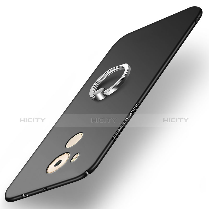 Huawei Mate 8用ハードケース プラスチック 質感もマット アンド指輪 A06 ファーウェイ ブラック