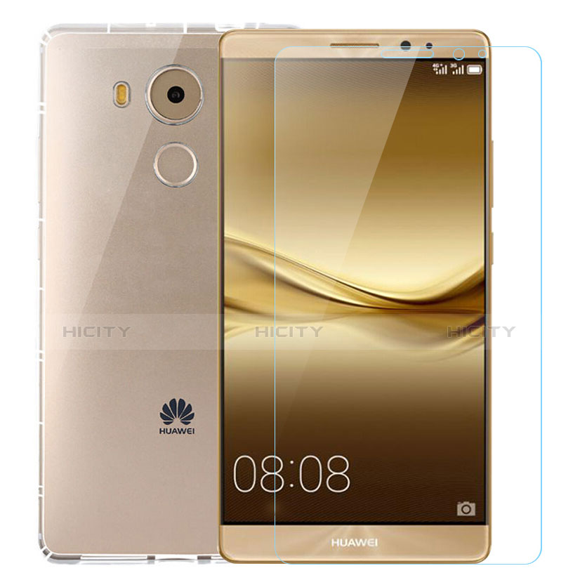 Huawei Mate 8用極薄ソフトケース シリコンケース 耐衝撃 全面保護 クリア透明 アンド液晶保護フィルム ファーウェイ クリア