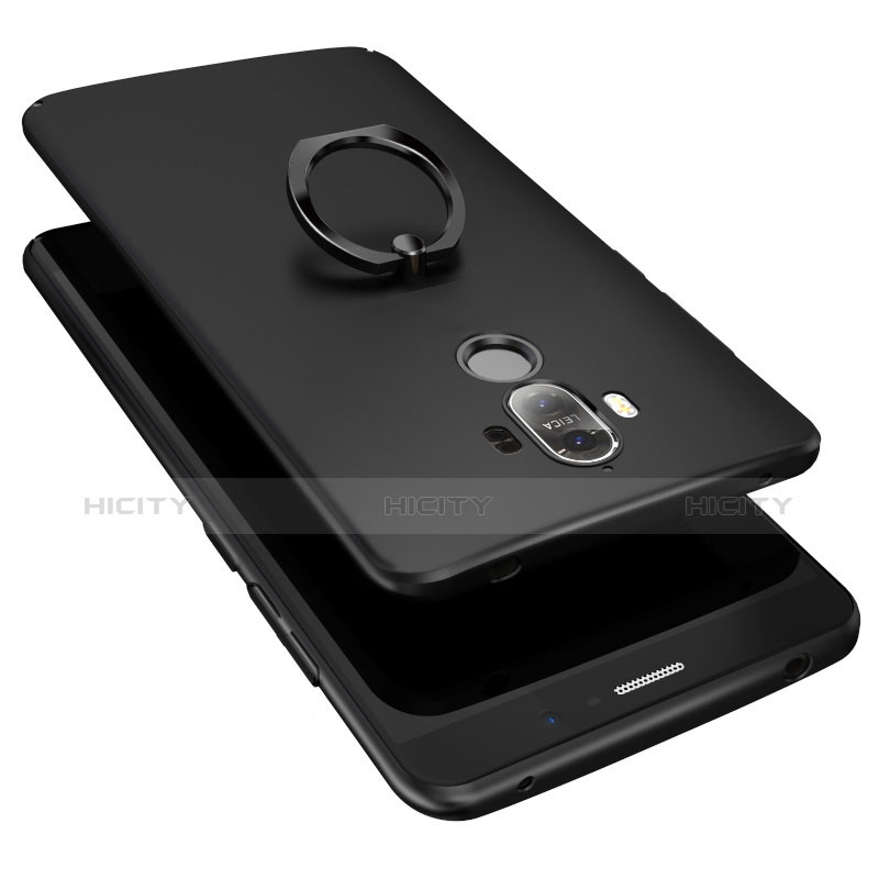 Huawei Mate 9用ハードケース プラスチック 質感もマット アンド指輪 A06 ファーウェイ ブラック