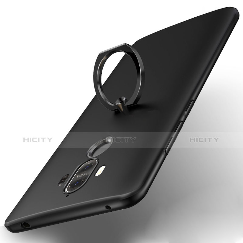 Huawei Mate 9用ハードケース プラスチック 質感もマット アンド指輪 A06 ファーウェイ ブラック