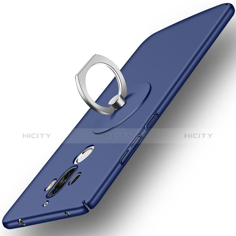 Huawei Mate 9用ハードケース プラスチック 質感もマット アンド指輪 ファーウェイ ネイビー