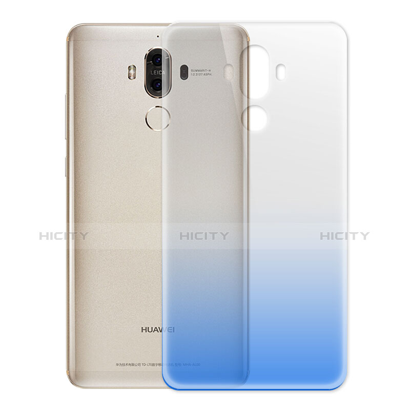 Huawei Mate 9用極薄ソフトケース グラデーション 勾配色 クリア透明 ファーウェイ ブルー