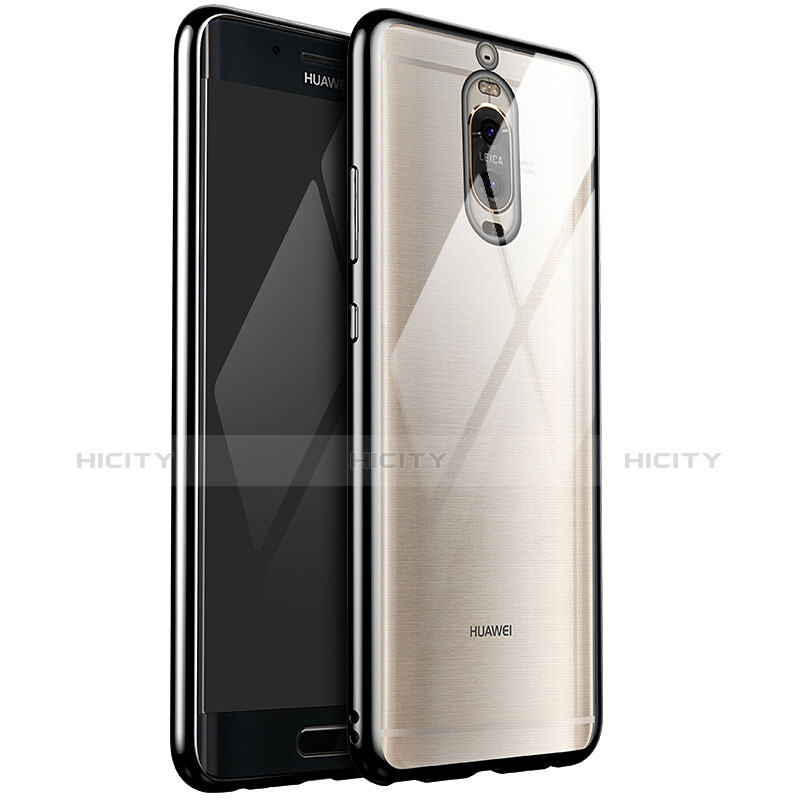 Huawei Mate 9 Pro用極薄ソフトケース シリコンケース 耐衝撃 全面保護 クリア透明 H02 ファーウェイ ブラック