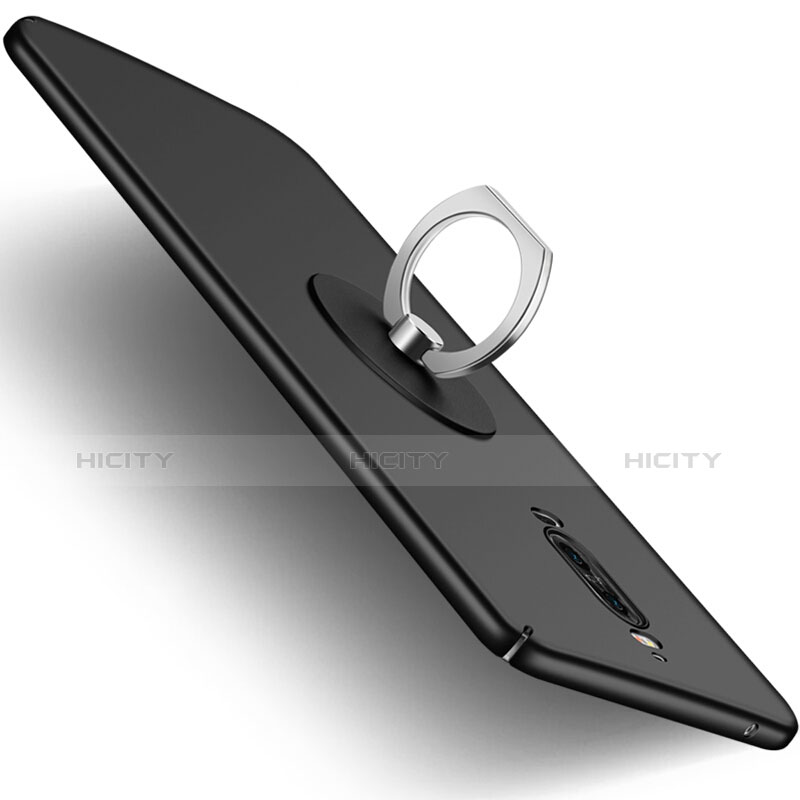 Huawei Mate 9 Pro用ハードケース プラスチック 質感もマット アンド指輪 ファーウェイ ブラック
