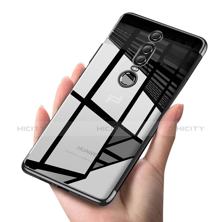 Huawei Mate RS用極薄ソフトケース シリコンケース 耐衝撃 全面保護 クリア透明 T04 ファーウェイ ブラック