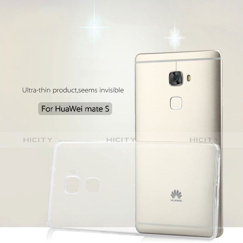 Huawei Mate S用極薄ソフトケース シリコンケース 耐衝撃 全面保護 クリア透明 ファーウェイ ホワイト