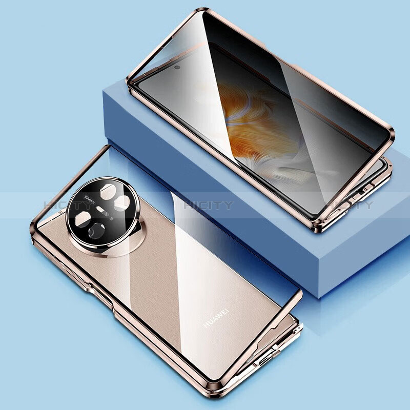 Huawei Mate X3用ケース 高級感 手触り良い アルミメタル 製の金属製 360度 フルカバーバンパー 鏡面 カバー P03 ファーウェイ 