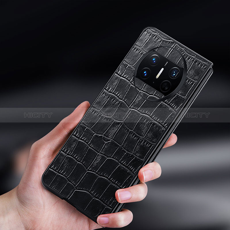Huawei Mate X3用ハイブリットバンパーケース 高級感 手触り良いレザー柄 兼プラスチック DL2 ファーウェイ 