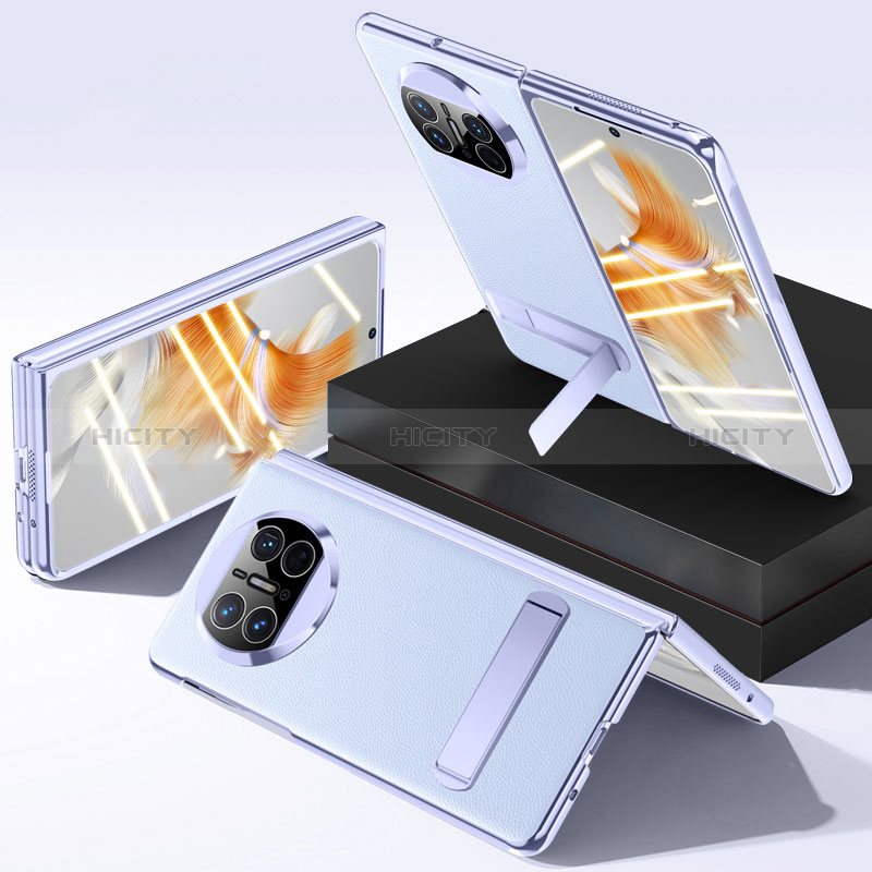 Huawei Mate X5用ハードケース プラスチック 質感もマット カバー スタンド QK2 ファーウェイ パープル