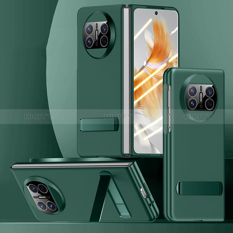 Huawei Mate X5用ハードケース プラスチック 質感もマット カバー スタンド QK4 ファーウェイ グリーン
