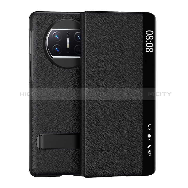 Huawei Mate X5用手帳型 レザーケース スタンド カバー GS1 ファーウェイ ブラック