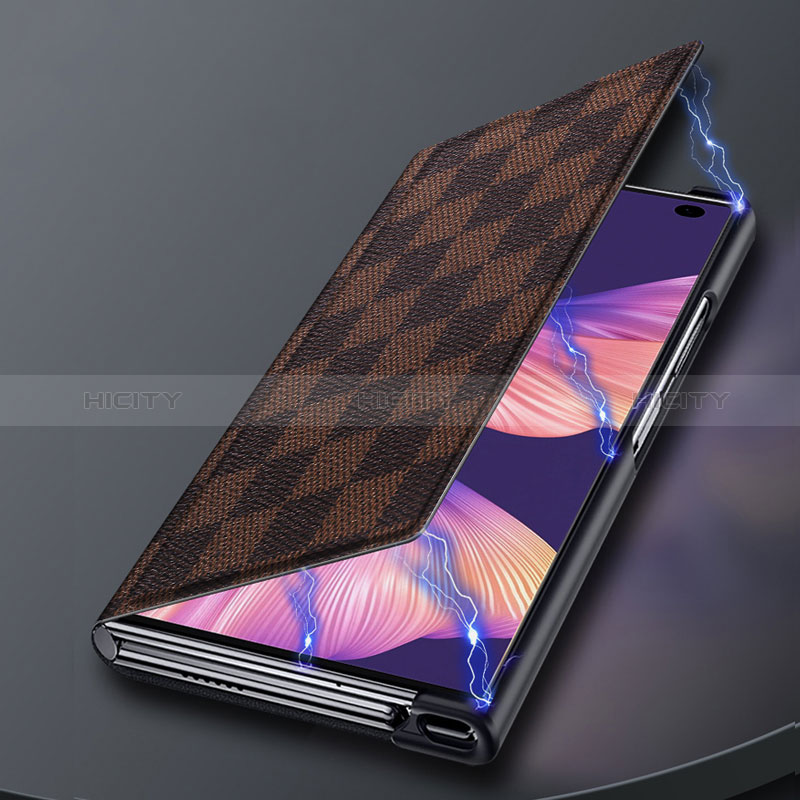 Huawei Mate Xs 2用手帳型 レザーケース スタンド カバー L04 ファーウェイ ブラック