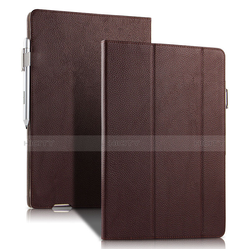 Huawei Matebook E 12用手帳型 レザーケース スタンド ファーウェイ ブラウン