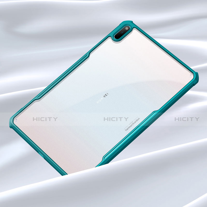 Huawei MatePad 10.4用ハイブリットバンパーケース クリア透明 プラスチック 鏡面 カバー ファーウェイ シアン
