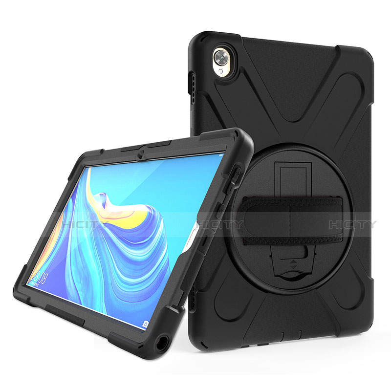 Huawei MatePad 10.8用ハイブリットバンパーケース スタンド プラスチック 兼シリコーン カバー A01 ファーウェイ ブラック