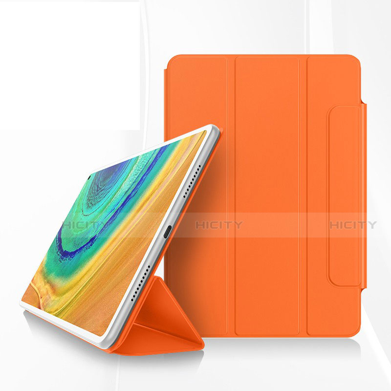 Huawei MatePad Pro用手帳型 レザーケース スタンド カバー ファーウェイ オレンジ
