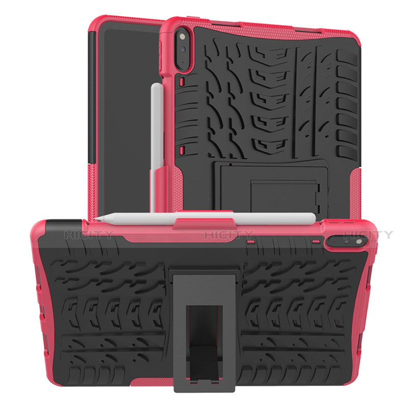 Huawei MatePad Pro用ハイブリットバンパーケース スタンド プラスチック 兼シリコーン カバー ファーウェイ ピンク