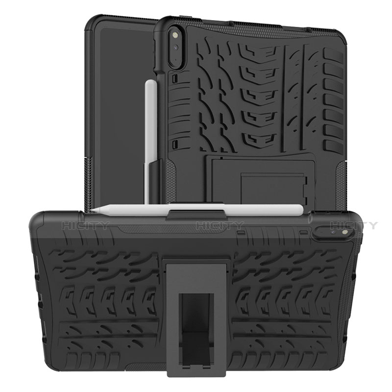 Huawei MatePad Pro用ハイブリットバンパーケース スタンド プラスチック 兼シリコーン カバー ファーウェイ ブラック