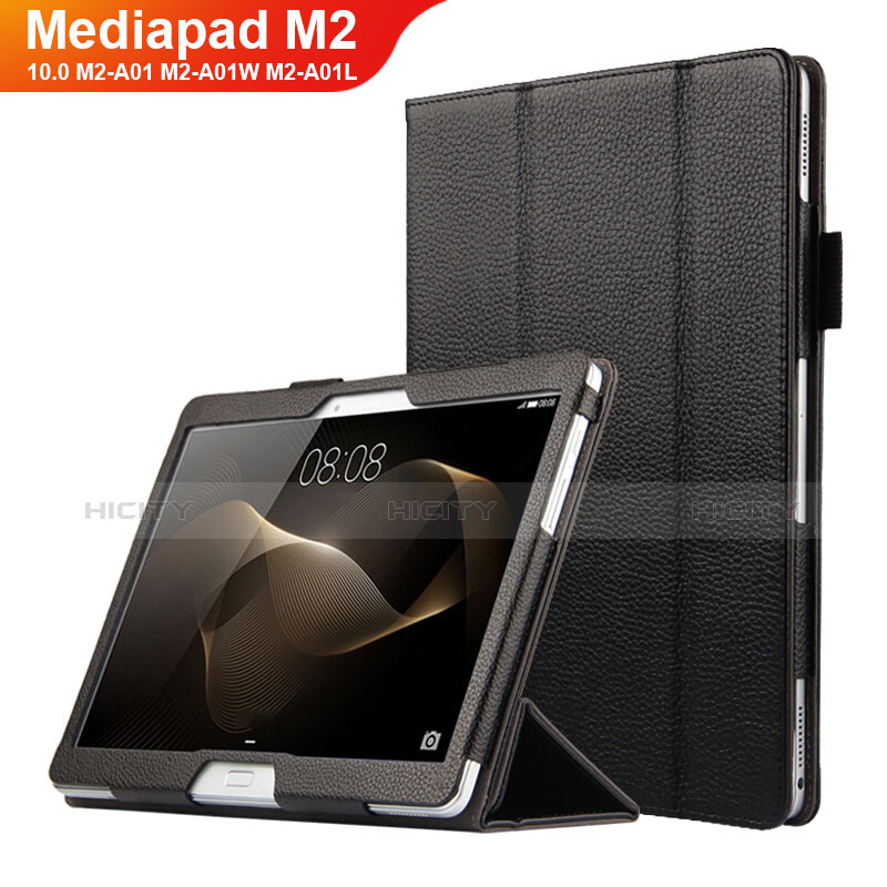 Huawei MediaPad M2 10.0 M2-A01 M2-A01W M2-A01L用手帳型 レザーケース スタンド ファーウェイ ブラック