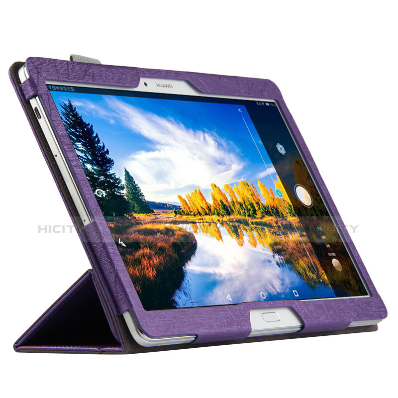 Huawei MediaPad M2 10.0 M2-A01 M2-A01W M2-A01L用手帳型 レザーケース スタンド L01 ファーウェイ パープル