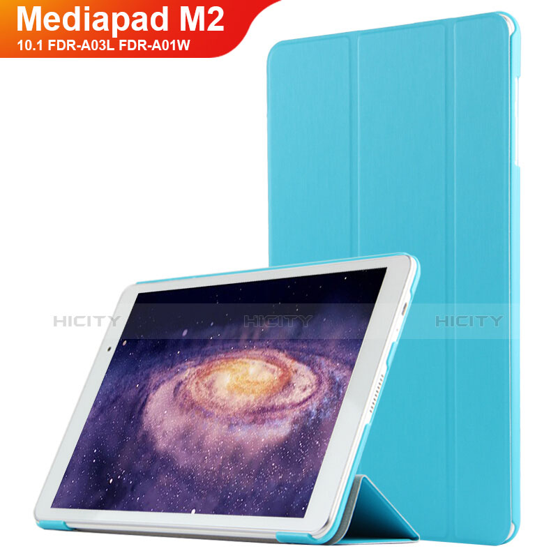 Huawei MediaPad M2 10.1 FDR-A03L FDR-A01W用手帳型 レザーケース スタンド L02 ファーウェイ ブルー