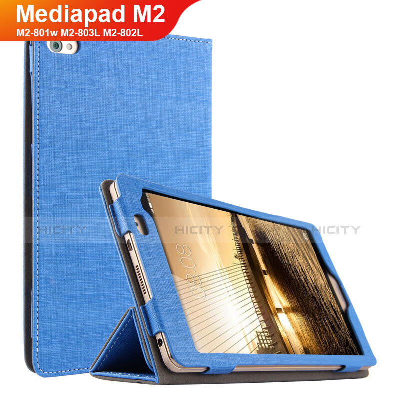 Huawei Mediapad M2 8 M2-801w M2-803L M2-802L用手帳型 布 スタンド ファーウェイ ネイビー