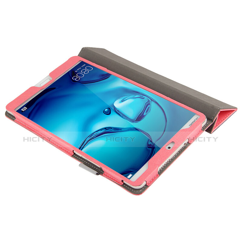 Huawei Mediapad M3 8.4 BTV-DL09 BTV-W09用手帳型 レザーケース スタンド L04 ファーウェイ ピンク