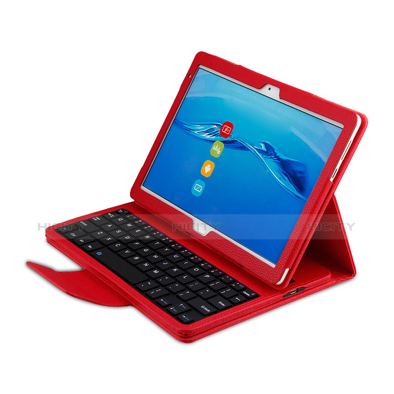 Huawei MediaPad M3 Lite 10.1 BAH-W09用手帳型 レザーケース スタンド アンド キーボード L01 ファーウェイ レッド