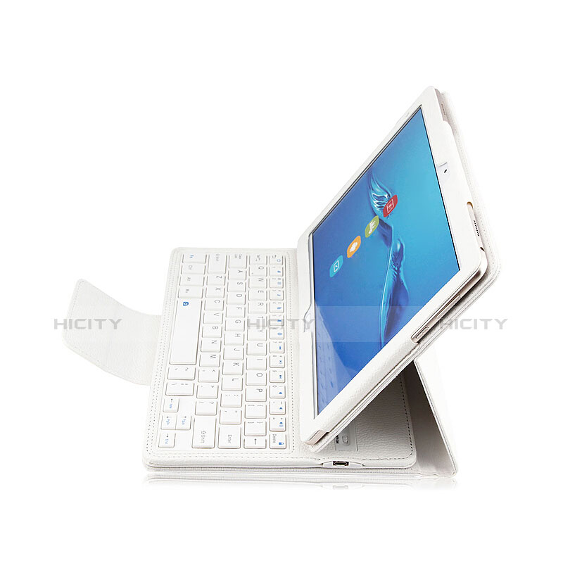 Huawei MediaPad M3 Lite 10.1 BAH-W09用手帳型 レザーケース スタンド アンド キーボード L01 ファーウェイ ホワイト