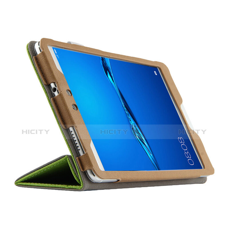 Huawei MediaPad M3 Lite 8.0 CPN-W09 CPN-AL00用手帳型 レザーケース スタンド L01 ファーウェイ グリーン