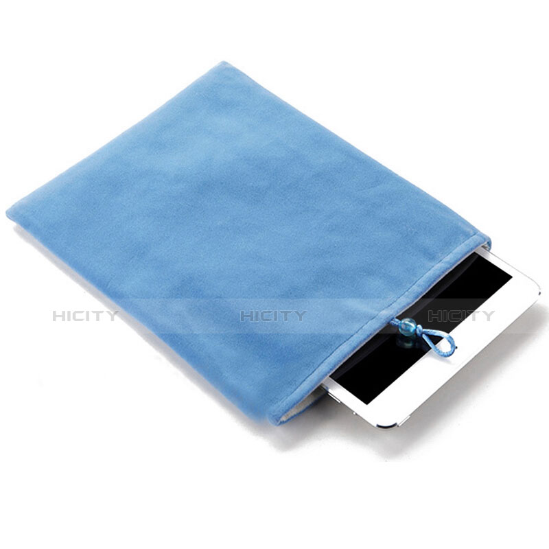 Huawei MediaPad M3 Lite用ソフトベルベットポーチバッグ ケース ファーウェイ ブルー