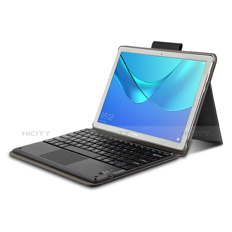 Huawei MediaPad M5 10.8用手帳型 レザーケース スタンド アンド キーボード ファーウェイ ブラック