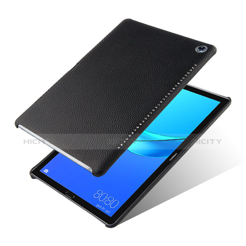 Huawei MediaPad M5 10.8用ケース 高級感 手触り良いレザー柄 ファーウェイ ブラック