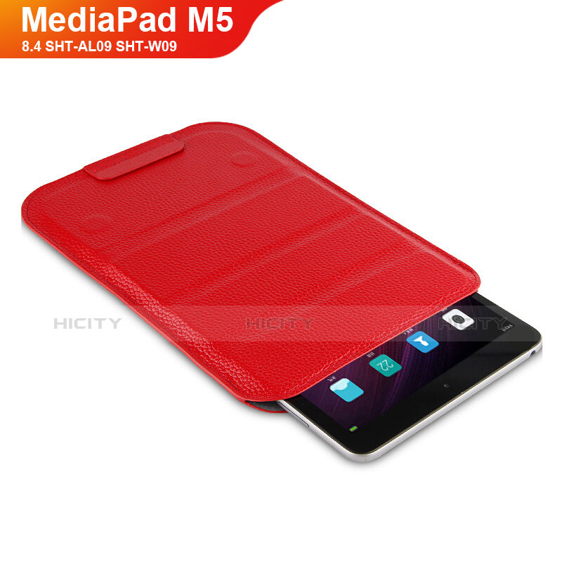 Huawei MediaPad M5 8.4 SHT-AL09 SHT-W09用手帳型 レザーケース スタンド L07 ファーウェイ レッド