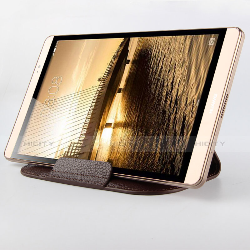 Huawei MediaPad M5 8.4 SHT-AL09 SHT-W09用手帳型 レザーケース スタンド L07 ファーウェイ ブラウン