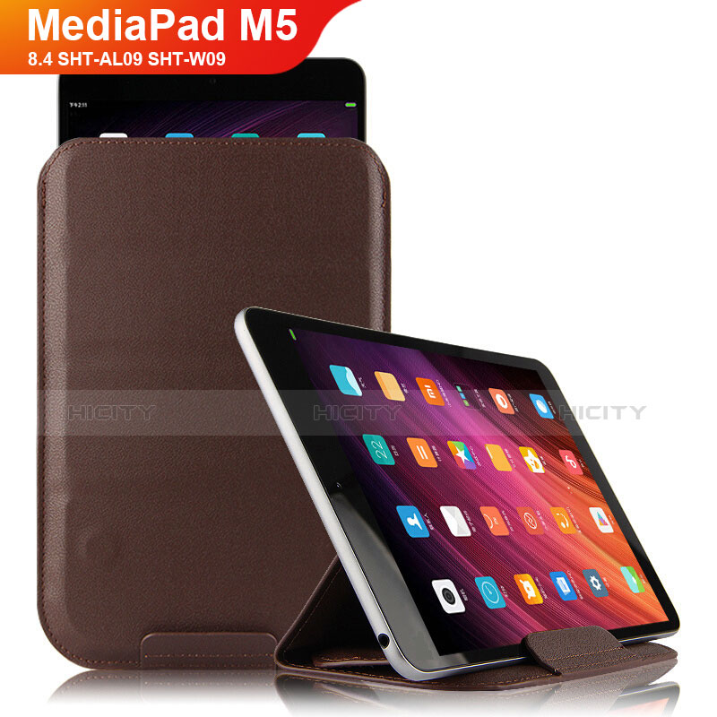 Huawei MediaPad M5 8.4 SHT-AL09 SHT-W09用手帳型 レザーケース スタンド L09 ファーウェイ ブラウン