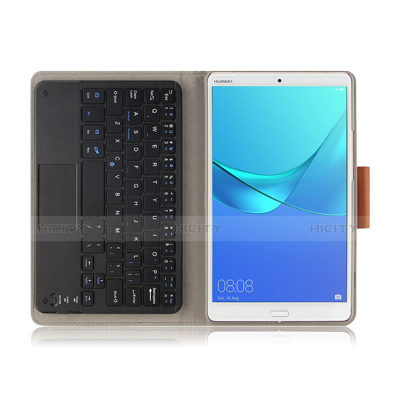 Huawei MediaPad M5 8.4 SHT-AL09 SHT-W09用手帳型 レザーケース スタンド アンド キーボード ファーウェイ ブラウン