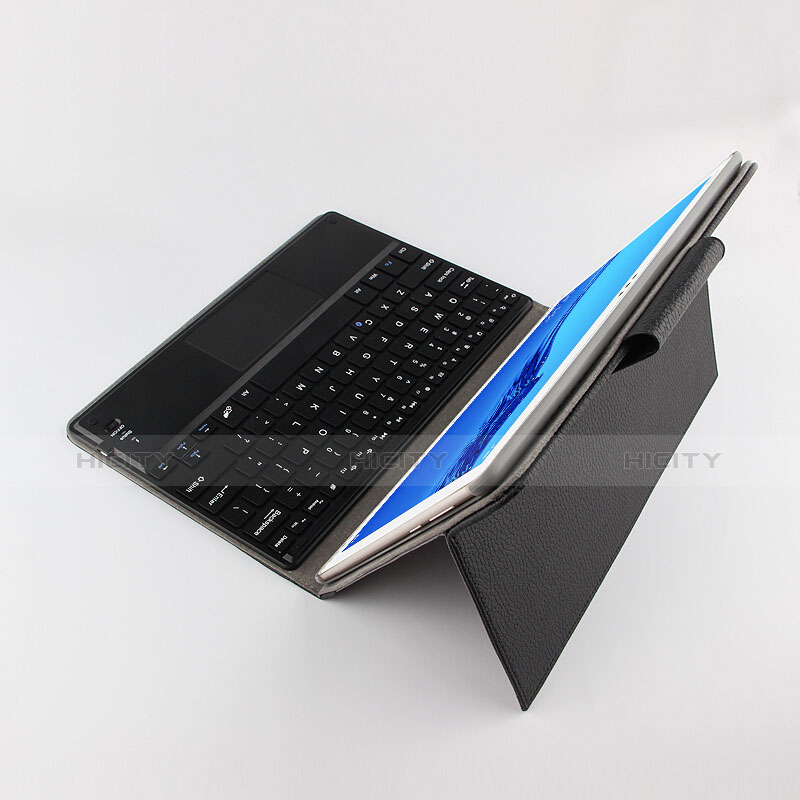 Huawei MediaPad M5 Lite 10.1用手帳型 レザーケース スタンド アンド キーボード ファーウェイ ブラック