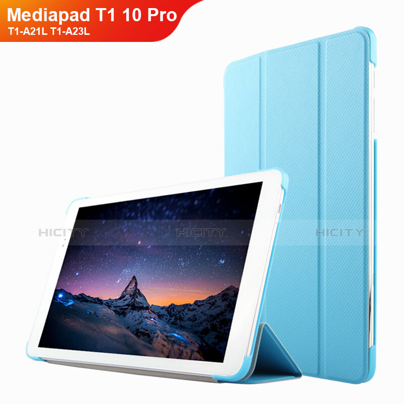 Huawei Mediapad T1 10 Pro T1-A21L T1-A23L用手帳型 レザーケース スタンド L02 ファーウェイ ブルー