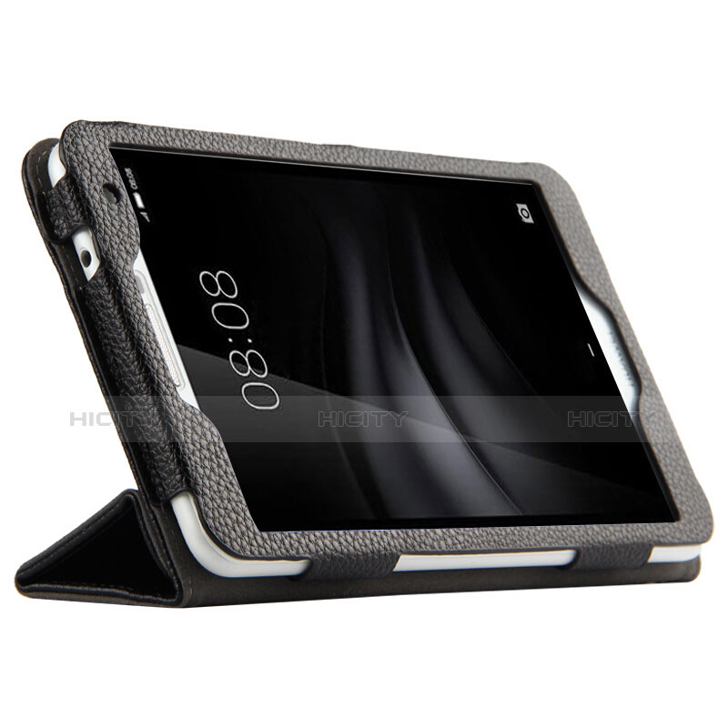 Huawei MediaPad T2 Pro 7.0 PLE-703L用手帳型 レザーケース スタンド L02 ファーウェイ ブラック